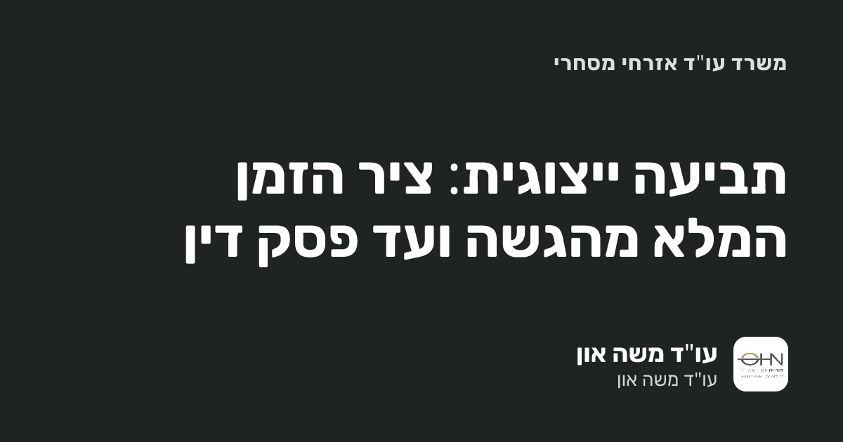 תביעה ייצוגית: ציר הזמן המלא מהגשה ועד פסק דין
