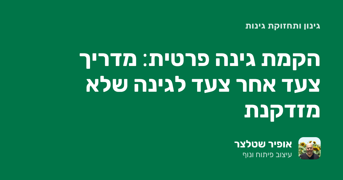 הקמת גינה פרטית: מדריך צעד אחר צעד לגינה שלא מזדקנת